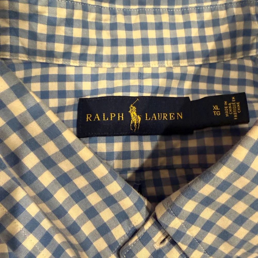 Ralph Lauren Classic Fit Long Sleeve Gingham Check Button Down Shirt Men's XL TG